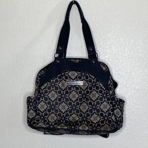 Petunia Pickle Bottom Black/Gray Printed Diaper Bag/Backpack OS